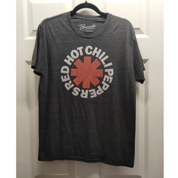 Red Hot Chili Peppers Bravado Size Medium Men's Gray Graphic Band Logo T-Shirt - Picture 1 of 4